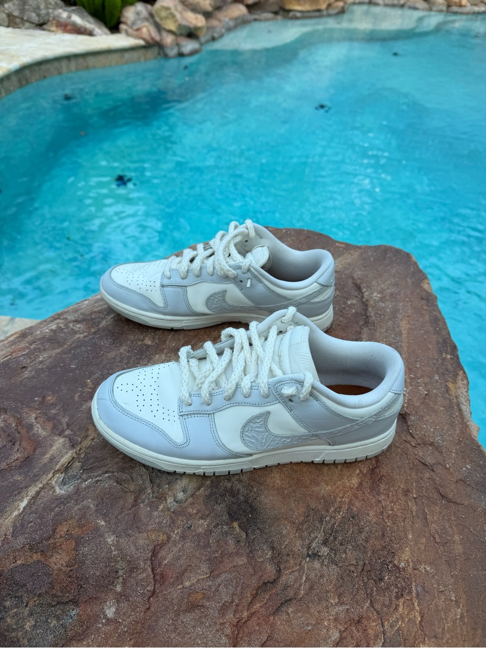 Nike Women’s Dunk Low Needlework Sail Aura Sneakers - Picture 6 of 13